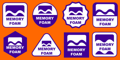 Fototapeta premium Memory foam sign for sticker print. Product information vector sign or tag.
