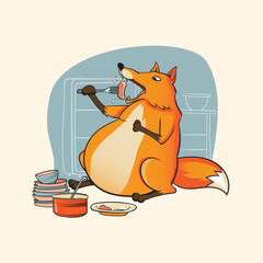 The fox ate everything that was in the refrigerator