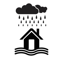 Rain and flood ,  isolated on white background