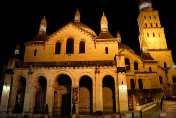 Saint-Front Cathedral at night, old town of Périgueux,  World Heritage Sites of the Routes of...