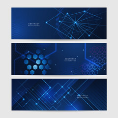 Vector banner design circuit board. Illustration Abstract modern futuristic, engineering, technology background. Futuristic digital science technology concept for web banner template or brochure