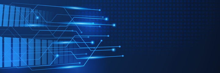 Vector banner design circuit board. Illustration Abstract modern futuristic, engineering, technology background. Futuristic digital science technology concept for web banner template or brochure