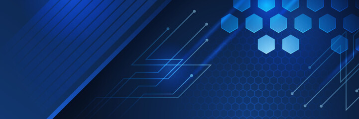 Vector banner design circuit board. Illustration Abstract modern futuristic, engineering, technology background. Futuristic digital science technology concept for web banner template or brochure