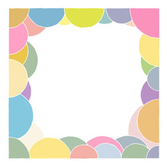 A frame of different sized, multi-colored balls. Hand Drawn. Freehand drawing.	