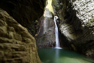 Kozjak waterfall in the Soca valley