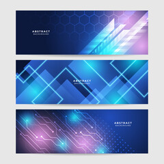 Fototapeta premium Artificial intelligence tech background. Digital technology, deep learning and big data concept. Abstract visual for screen template. Geometric artificial intelligence tech backdrop.