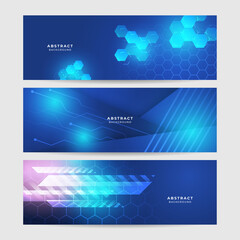 Artificial intelligence tech background. Digital technology, deep learning and big data concept. Abstract visual for screen template. Geometric artificial intelligence tech backdrop.