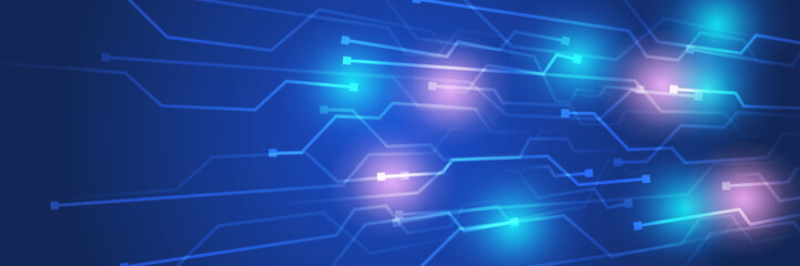 Artificial intelligence tech background. Digital technology, deep learning and big data concept. Abstract visual for screen template. Geometric artificial intelligence tech backdrop.