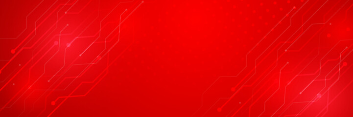abstract red technology banner design. Abstract technology background, Hi tech digital connect, communication, high technology concept, science background