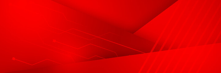 Obraz premium abstract red technology banner design. Abstract technology background, Hi tech digital connect, communication, high technology concept, science background
