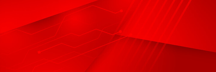 Obraz premium abstract red technology banner design. Abstract technology background, Hi tech digital connect, communication, high technology concept, science background