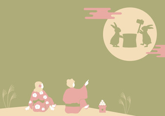 お月見を楽しむ人達