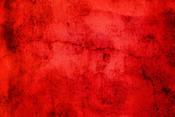 Abstract cracked red wall for background. Spooky and Creepy wall texture Background. Horror concept