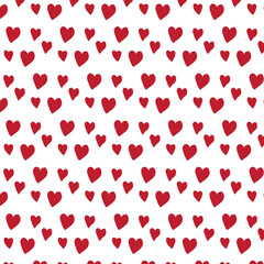 Hand drawn doodle hearts seamless pattern. Valentine's day heart illustrations texture background.