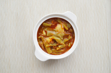 Hyacinth bean food on table background