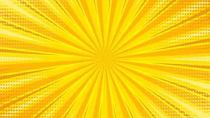 Yellow and orange background vintage pop art superhero background for comics © Bakemon
