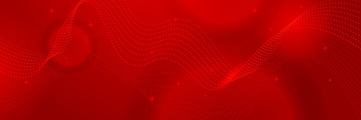 Modern red abstract banner background. Red banner template vector illustration with 3d overlap layer and geometric wave shapes. Futuristic technology digital abstract red colorful design banner.