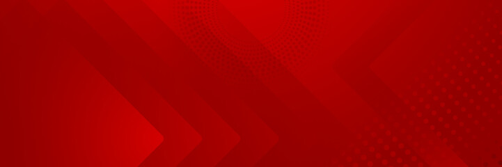 Modern red abstract banner background. Red banner template vector illustration with 3d overlap layer and geometric wave shapes. Futuristic technology digital abstract red colorful design banner.