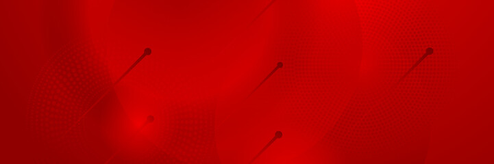 Modern red abstract banner background. Red banner template vector illustration with 3d overlap layer and geometric wave shapes. Futuristic technology digital abstract red colorful design banner.