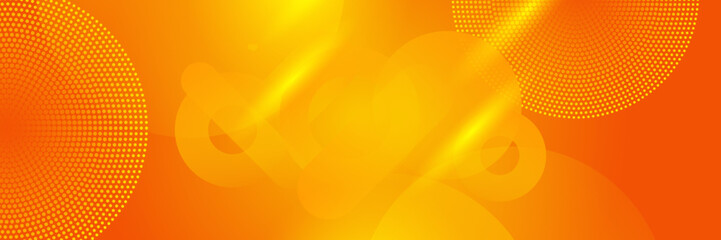 Abstract minimal orange background, simple background with halftone hexagon dot line wave and shiny light. orange background design . abstract orange banner vector illustration