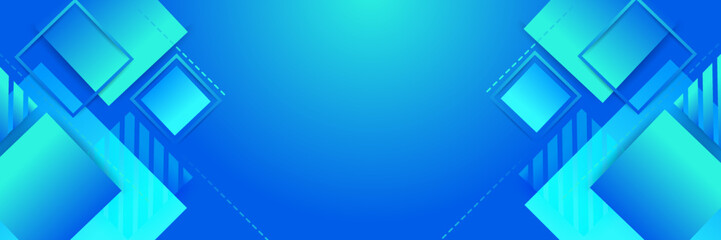 Fototapeta premium Futuristic blue stylish geometric business banner template. Gradient smooth blue lines background. Gradient dynamic blue lines background banner