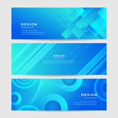Abstract geometric blue wide background banner layout design. Blue abstract vector long banner. Minimal background with copy space for text. Modern abstract gradient light blue banner background