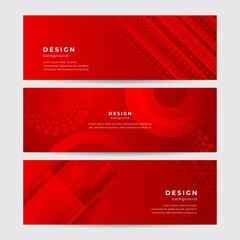 Abstract red banner background. Abstract banner design in shades of red. Red wide banner with lines pattern design. Modern wave banner red background. Modern fluid red gradient banner with curve shape