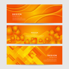 Modern minimal orange background design. Abstract orange banner vector illustration. Yellow orange vector abstract graphic design. Banner Pattern background template.