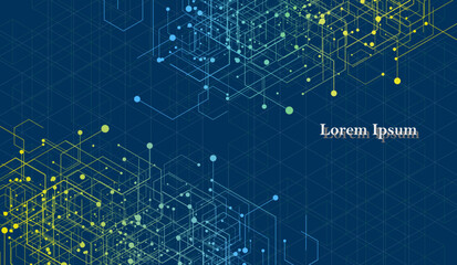 幾何学 抽象 青 黄色 テクノロジー 背景