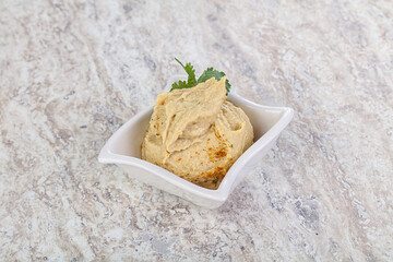 Traditional Jewish Hummus with olive oil