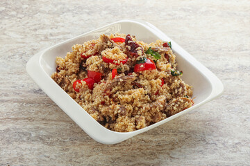 Arabic cous cous with meat and tomato