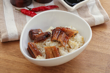 Roasred eel with steamed rice