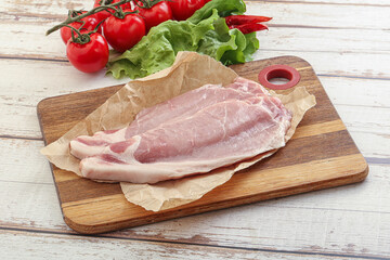 Raw pork steak for grill