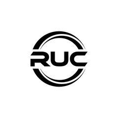 RUC letter logo design with white background in illustrator, vector logo modern alphabet font overlap style. calligraphy designs for logo, Poster, Invitation, etc.
