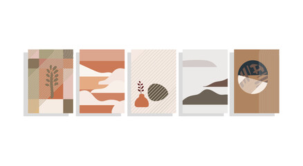 Abstract mid century modern templates vector set.These templates can be used for a variety of design purposes, such as wall art, wall decor, posters, or web graphics.  