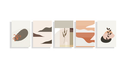 abstract mid century modern templates vector set