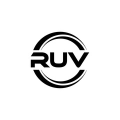 RUV letter logo design with white background in illustrator, vector logo modern alphabet font overlap style. calligraphy designs for logo, Poster, Invitation, etc.