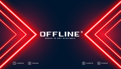 red neon glowing gaming banner in arrow style © starlineart