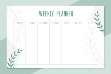 weekly planner todo list organizer template design - obrazy, fototapety, plakaty