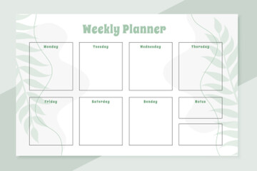 minimal daily weekly planner template design - obrazy, fototapety, plakaty