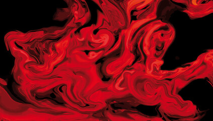abstract satin fabric or liquid wave, illustration of wavy folds of silk textures, and red abstract background