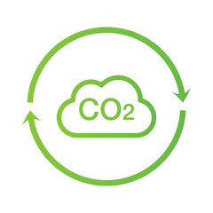 carbon dioxide emissions icon , co2 gas, carbon dioxide offset line icon