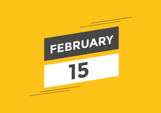 February 15 Calendar icon Design. Calendar Date 15th February. Calendar template 
