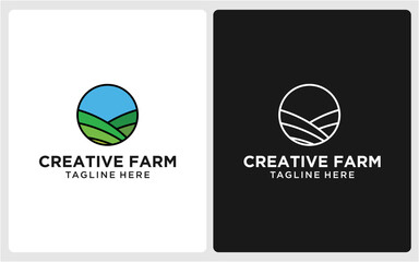 CREATIVE FARM LOGO DESIGN SIMPLE LINE MODERN