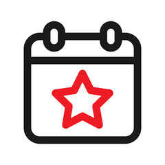 Event or Calendar With Star icon. Event Schedule symbol vector illustration