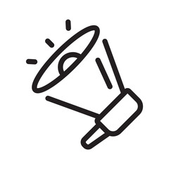Obraz premium Loudspeaker megaphone icon, line vector illustration