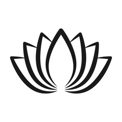Lotus or Harmony icon. Flower line symbol illustration