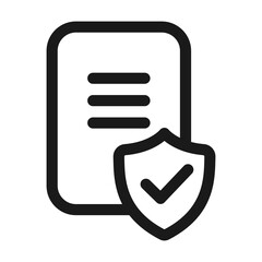 Contract Coverage icon. Insurance policy, line illustration