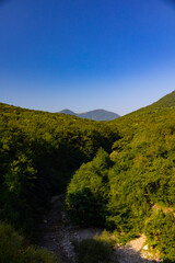 landscape with river and mountains