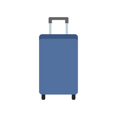 Dark blue suitcase.  Flat vector illustration.